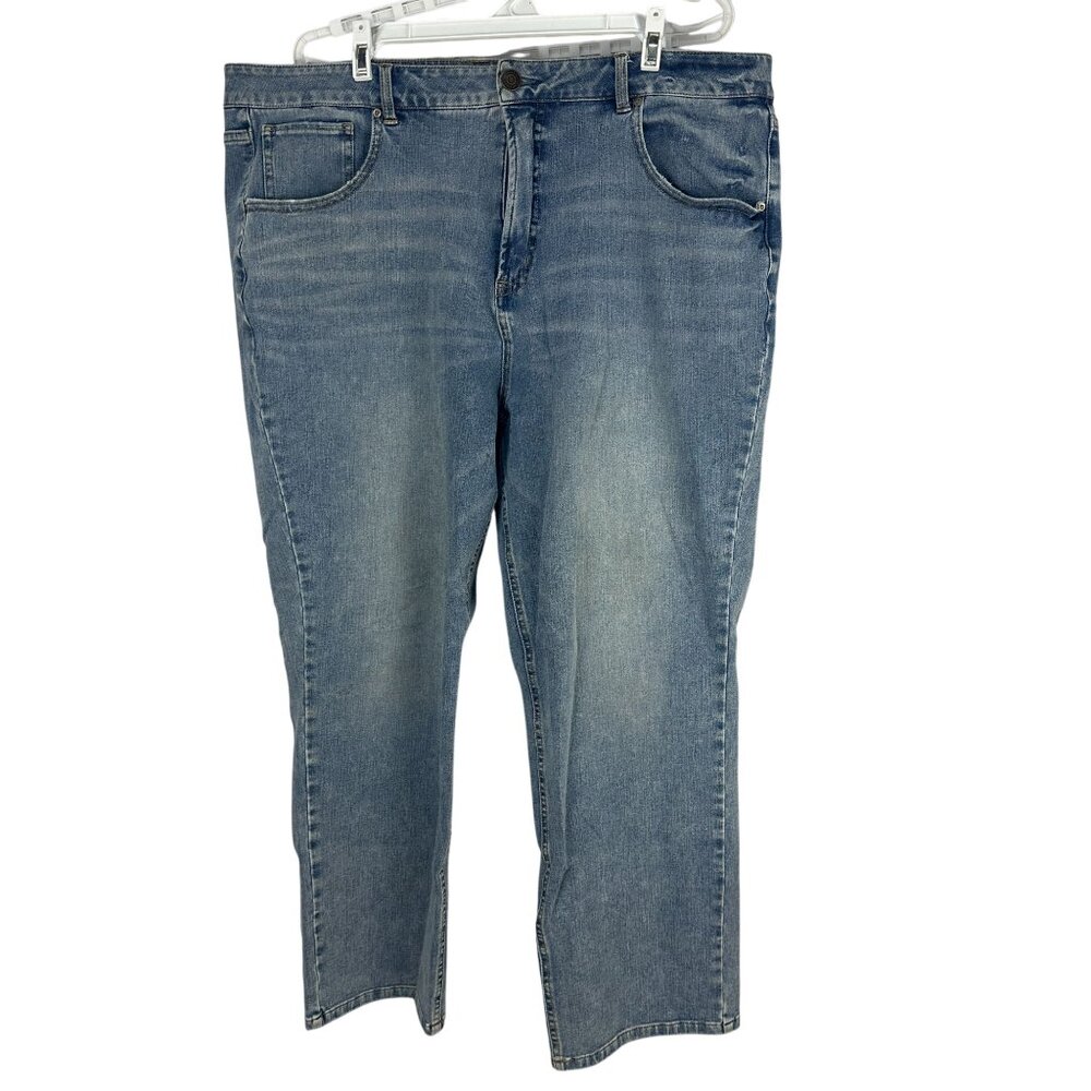 Terra & Sky Womens Plus Size 18W Blue Denim Jeans Casual Wear Comfortable Fit